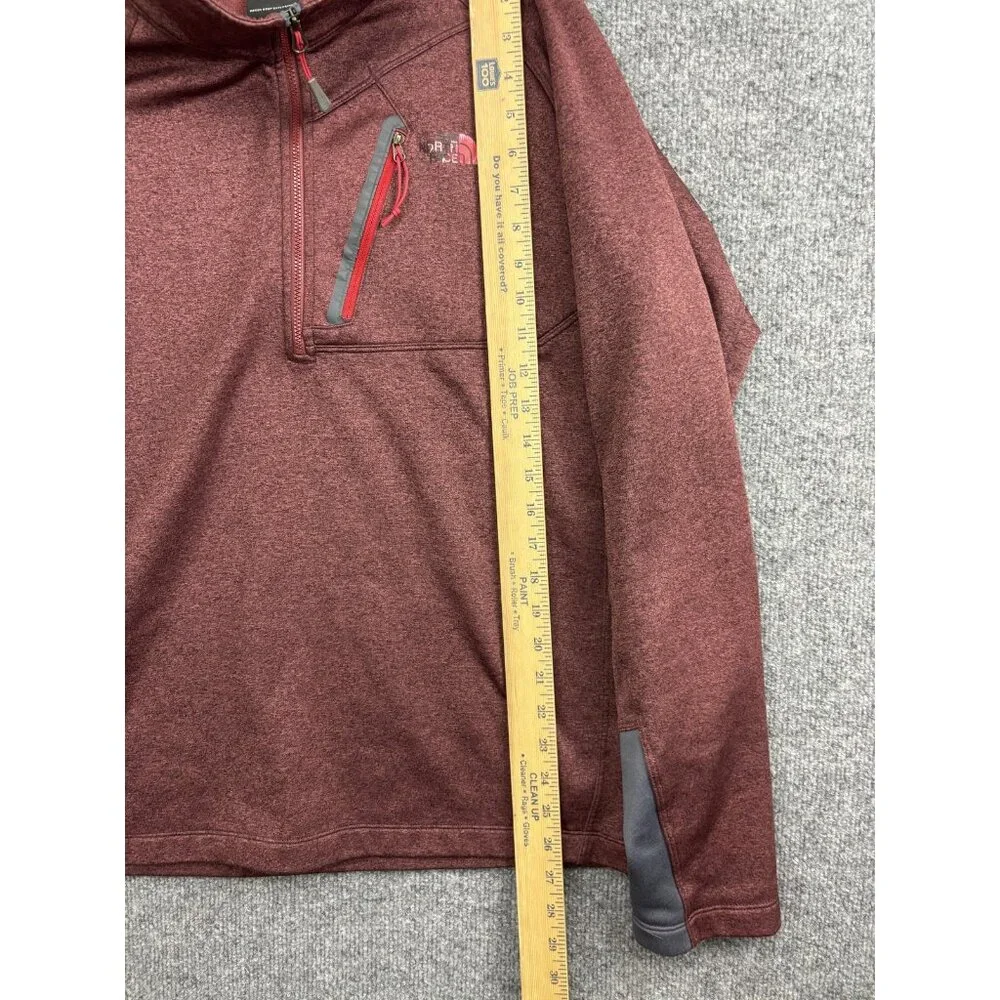 The‎ North Face Pullover Mens Large Red 1/4 Zip Long Sleeve Fleece Hiking Top